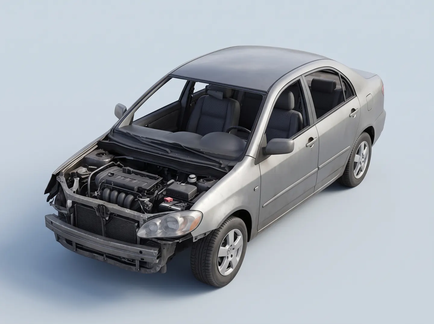 Nolietots vieglais automobilis, kas sagatavots utilizācijai
